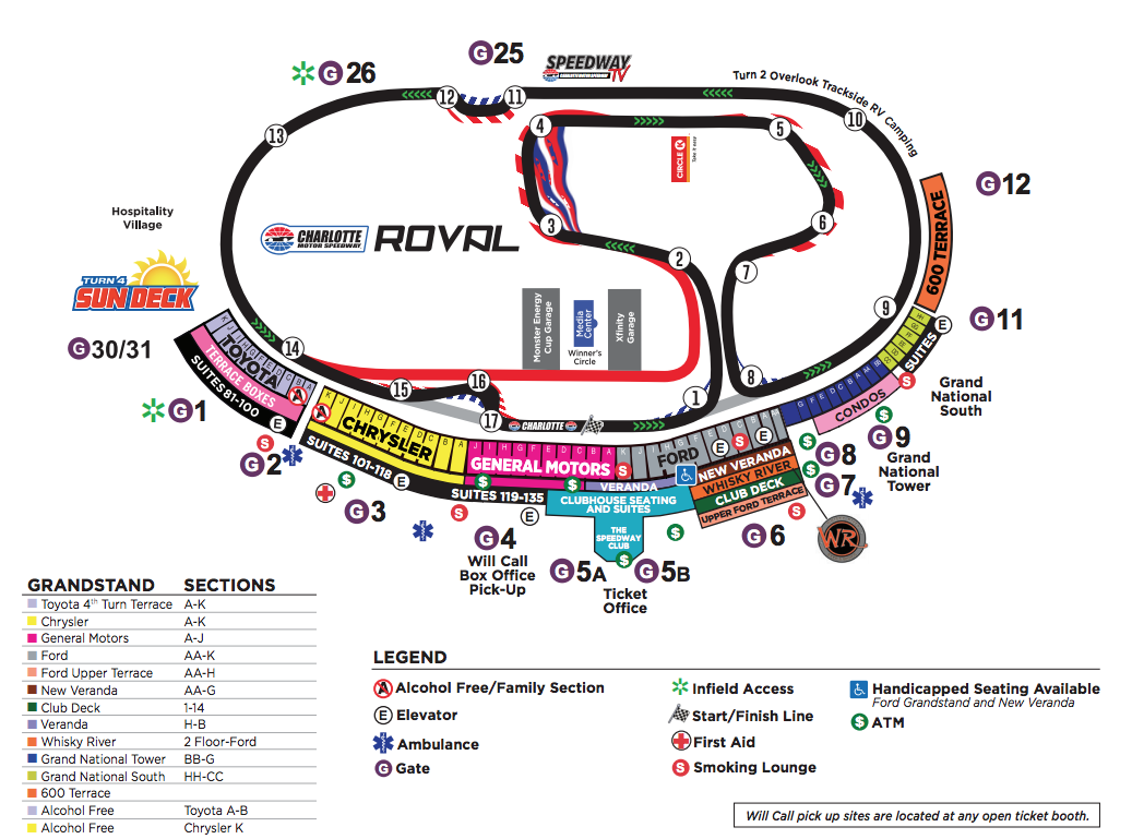bank of america 500 tickets amp events charlotte motor charlotte motor speedway seating chart rows